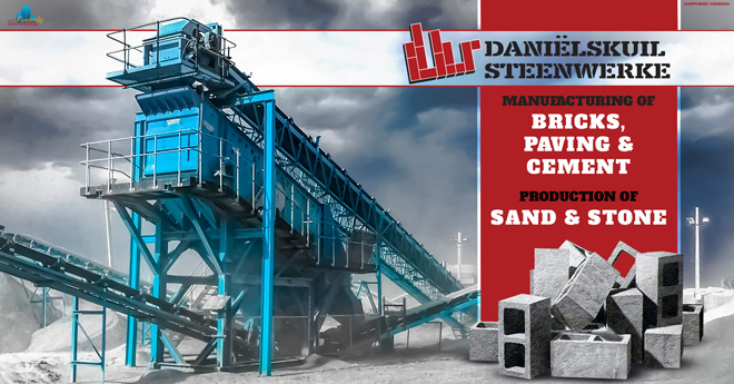AFFILIATE COMPANIES: Daniëlskuil Brickworks (Daniëlskuil Stene) DK Bricks in the Northern Cape specialize in the manufacturing of cement building bricks, paving bricks and the production of cement, sand & stone.