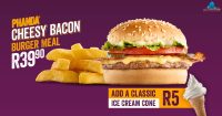 Phanda Cheesy Bacon Burger Meal @ Steers